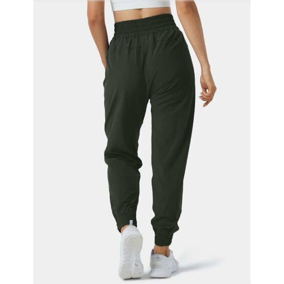 Halara High Waisted Elastic Waistband Casual Joggers Sz Small Petite Womens Gree - Picture 8 of 8